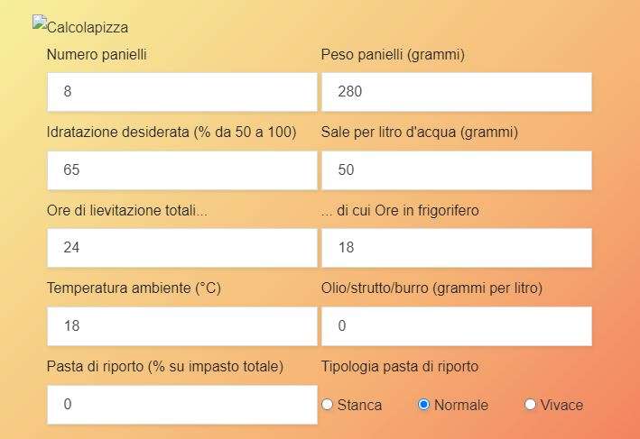 Impasto pizza per 8 persone